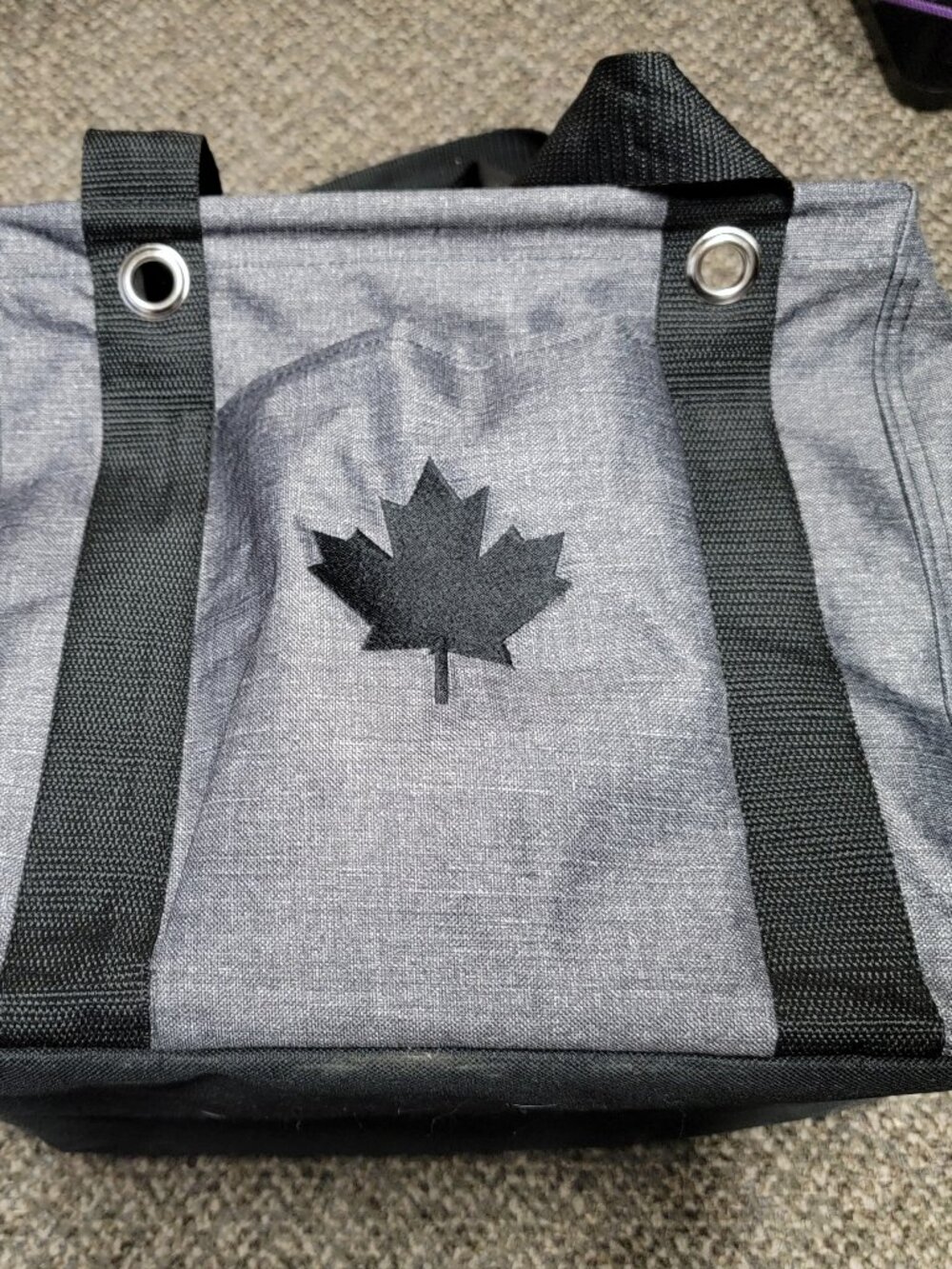 Thirty-One Essential Storage Tote – Charcoal w/ Maple Leaf
